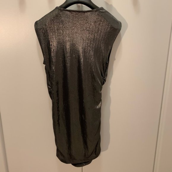 A/X Armani Exchange Silver Metallic Ruched/Gathered Dress - Picture 3 of 4